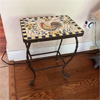 Tiled & Metal Side Table