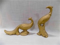 Vintage Gold Ceramic Peacocks