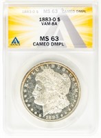 Coin 1883-O Morgan Silver Dollar-ANACS MS63 PR