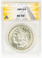 Coin 1887-S Morgan Silver Dollar-ANACS-AU53