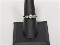 .925 Sterling Adjustable 3 Stone Ring