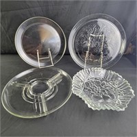 Glass Serving platters and divided dish