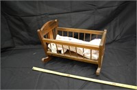 Rocking Doll Crib W/ Blanket & Pillow