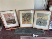 3 framed duck pictures- Lynn Bogue Hunt