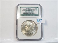 1923 P Peace Dollar NGC Binion Hoard BU 90%