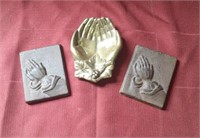 Hands; 2 Cast Iron and 1 Brass