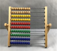Folding Abacus Wooden Frame 12" Tall Ten Rows