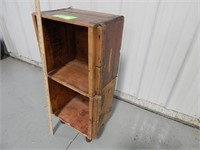Antique wooden crates made into a shelf/stand