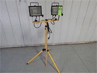 Twin power lights on adjustable stand; includes ex