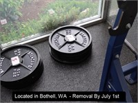 LOT, (4) 45 LB PLATE WEIGHTS