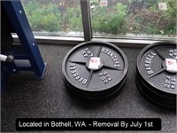 LOT, (4) 45 LB PLATE WEIGHTS