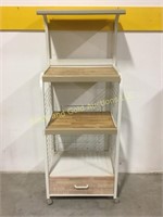 61" tall rolling kitchen cart with metal frame