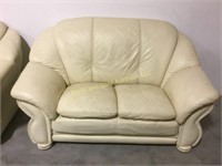 Another 65" long white pleather loveseat