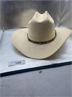STETSON STRAW COWBOY HAT SIZE 7 3/8 W/ HAT