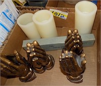 PRAYING HANDS AND CANDLES