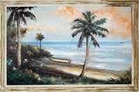 N.E WRIGHT FLORIDA ARTIST OCEAN SCENE