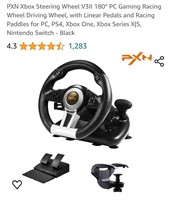 Gaming Driving Wheel w/ Linear Pedals & Racing
