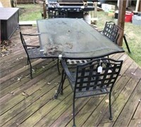 Metal Frame Patio Table and Chairs