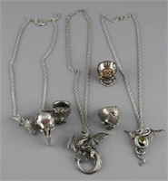 Alchemy of England lot with (3) necklaces and (4)
