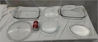 Baking dishes including Pyrex, Anchor Hocking