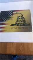 12 in x 15-1/2 in metal Don’t Tread On Me sign