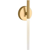 1-Light Brushed Moderne Brass LED Sconce