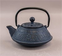 Chinese Cast Iron Carved Teapot