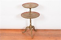 Vintage Pie Crust 2-Tier Pedestal Table