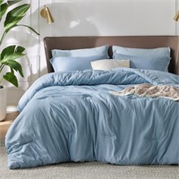 Bedsure Full Comforter Set - Storm Blue