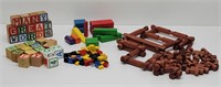 Vintage Colored blocks, Lincoln Logs & Lego Bricks