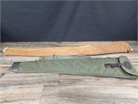 Lot of 2 Rifle Cases Leather and Canvas.
