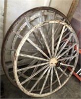 (3) 39in Wood Wagon Wheels