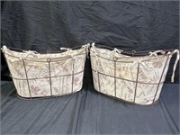 2 Plastic Lined Outdoor Storage Baskets