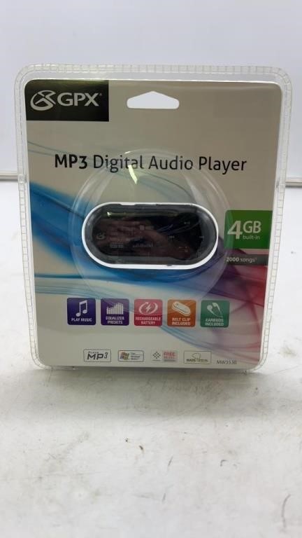 GPX MP3 digital audio player 4GB