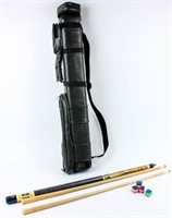 Meucci Pool Cue, 2 Shafts and Case