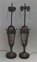 PR OF FRENCH STYLE PORCELAIN LAMPS