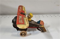 1930's  Marx Looping Plane Tin Wind-up Stunt Toy