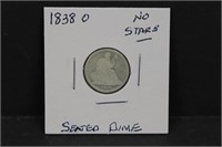 1838 O No Stars Seated Dime