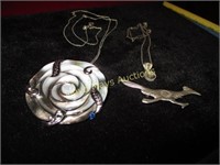 3pc Sterling Silver - Necklaces & Roadrunner Pin