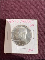 1969S proof Kennedy half dollar