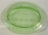 SWEET URANIUM GLASS PATTERN SERVING PLATE