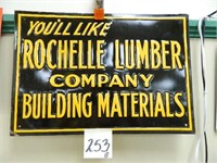 Rochelle Lumber Co. Building Materials Metal Sign