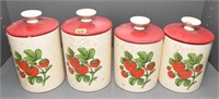 VINTAGE CANISTER SET - NOTE CONDITION