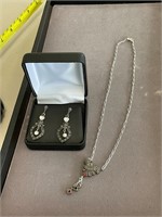 Marcasite Lot Necklace & Earrings