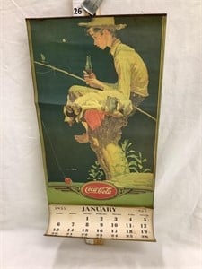 1935 Coca-Cola Calendar, 24”x12”