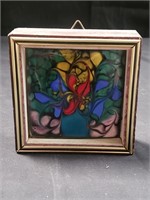 Framed miniature enamel painting made in Israel