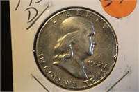 1952-D Franklin Silver Half Dollar