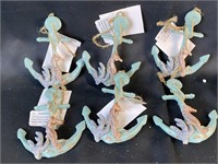 6 Anchor with Seahorse Ornaments