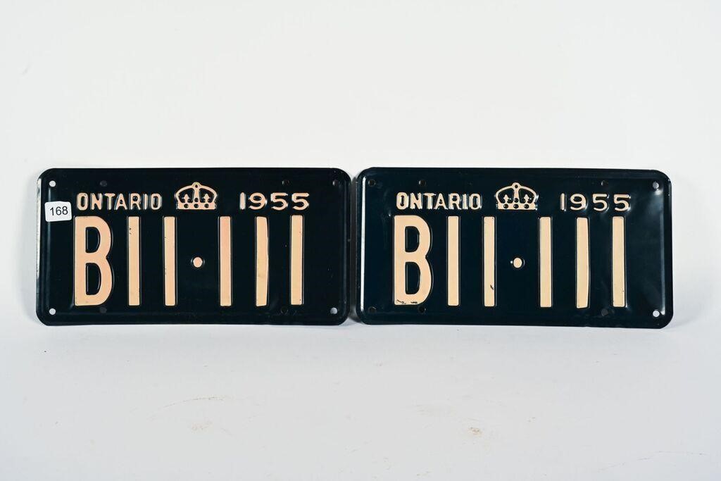 PAIR OF 1955 ONTARIO LICENSE PLATES