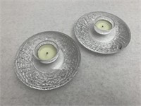 Pair of or Orrefors  Sweden tea light candle